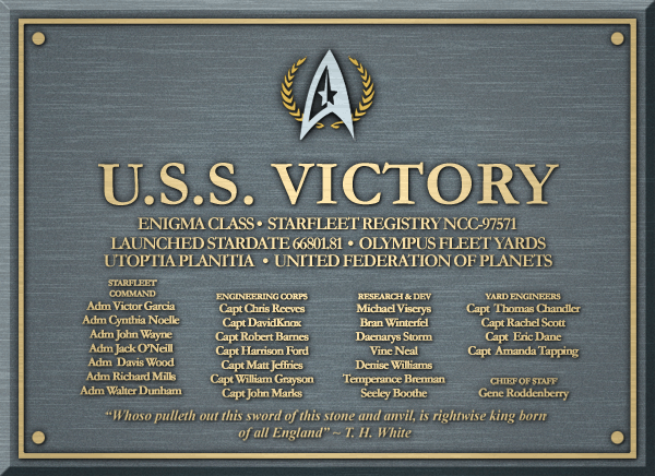 U.S.S. Victory Dedication Plaque